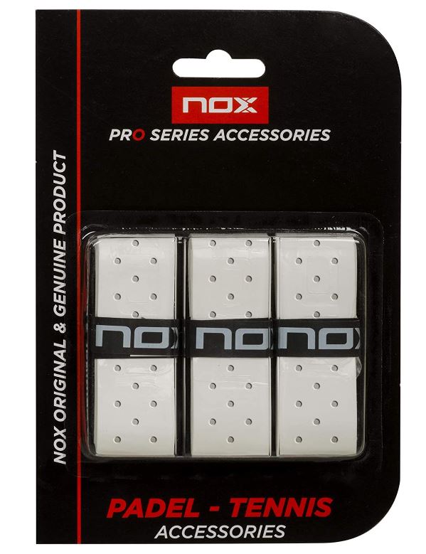 Overgrips Pádel Nox Pro Perforados Blíster 3u Blanco