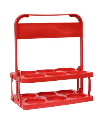 Porta Botellas PVC BASIC de 6 Bidones Rojo