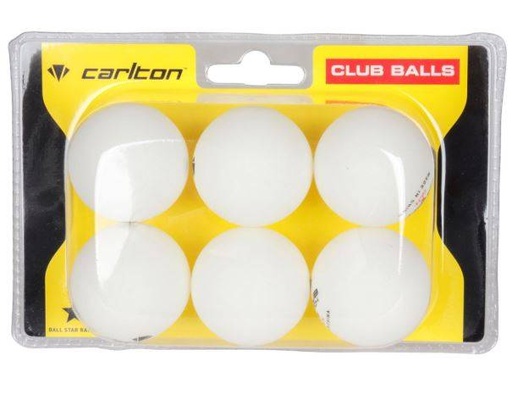 [D141PEL1005-BL-006] Tenis Mesa Pelotas Carlton CLUB Blíster 6 pelotas