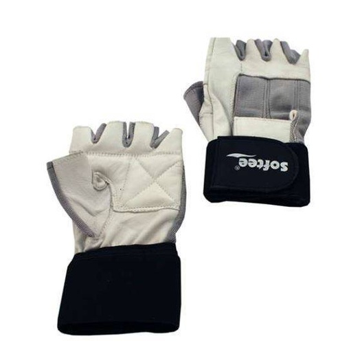 [80375440-BL-S] Guantes Fitness PIEL AND TREND Blanca S