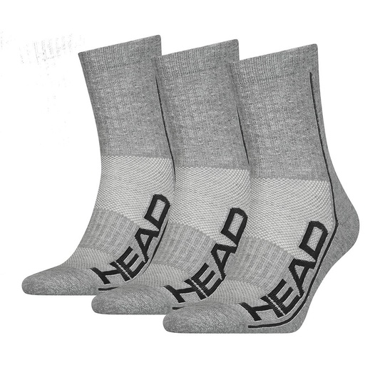 [DAC0031-3538] Calcetines Head Performance Crew 3 Pares Gris/Negro