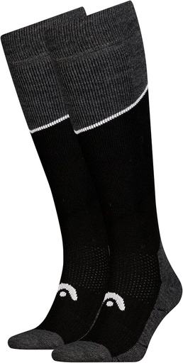 [DAC0391] Calcetines Head Ski Beginner Kneehigh 2 Pares Negro/Gris