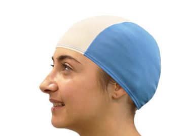 [DAB2198] Gorro Natación Poliéster Softee Adulto Celeste Blanco