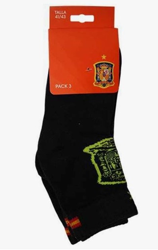 [DAC0204-3537] Calcetines Caña Media S Española 3 Pares Negro talla 35-37