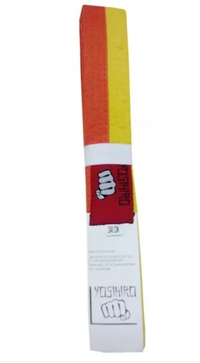 [81509003-AM/NAx] Cinturón Karate Judo Yosihiro Algodón Junior Amarillo Naranja