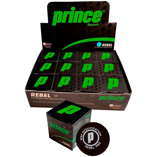 [DAB0697-12] Bolas Squash Prince Rebel Punto Azul 12 bolas