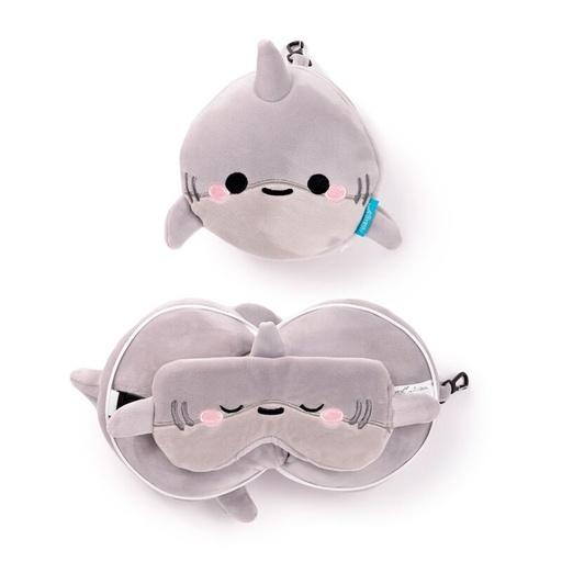 [DAC0816-1] Almohada de Viaje con Antifaz Relaxeazzz Adoramals Archie el Tiburón