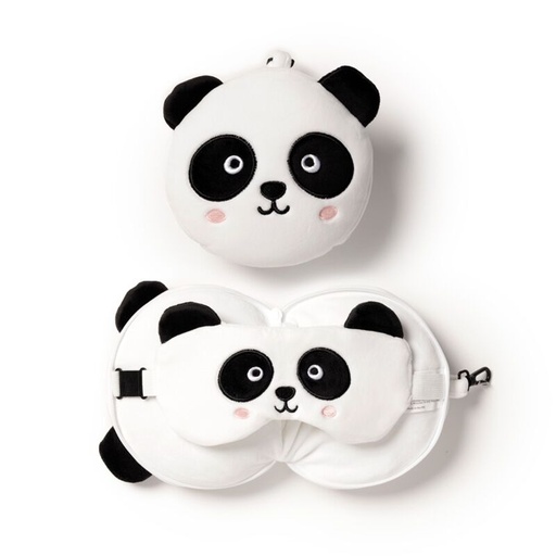 [DAC0691] Almohada de Viaje con Antifaz Relaxeazzz Adoramals Oso Panda