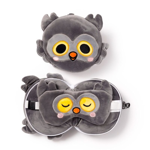 [DAC0812] Almohada de Viaje con Antifaz Relaxeazzz Búho Winston Adoramals