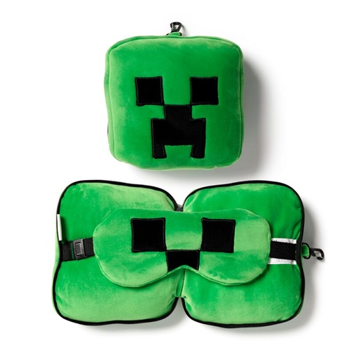 [DAC0863] Almohada de Viaje con Antifaz Relaxeazzz Creeper Minecraft
