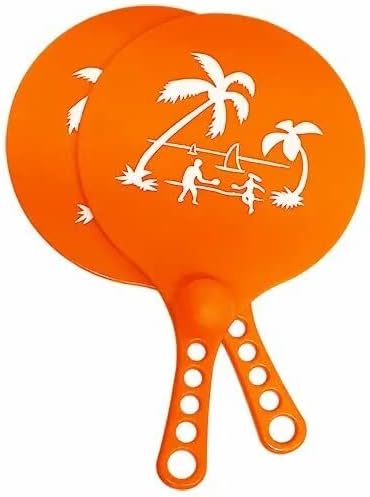 [DAB2525] Palas de Playa Naranjas de PVC con Pelota 