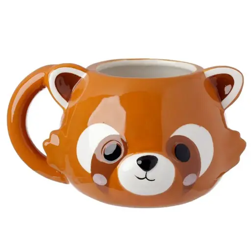 [DAC1436] Taza de Cerámica 3D con Forma Oso Panda Rojo Adoramals 