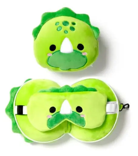 [DAC1717] Almohada de Viaje con Antifaz Relaxeazzz Dinosaurio