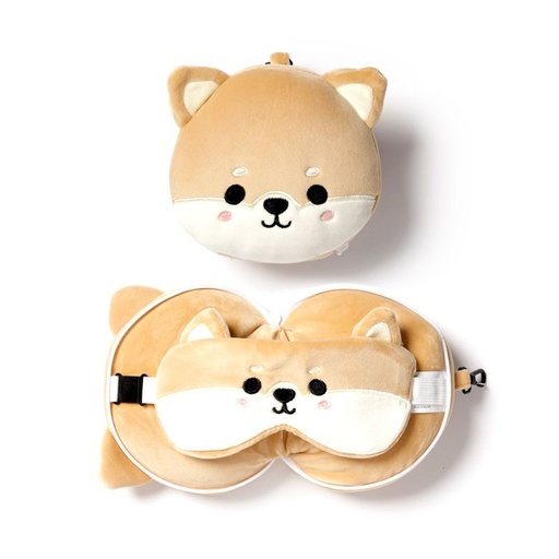 [DAC0346] Almohada de Viaje con Antifaz Relaxeazzz Adoramals - Shiba Inu