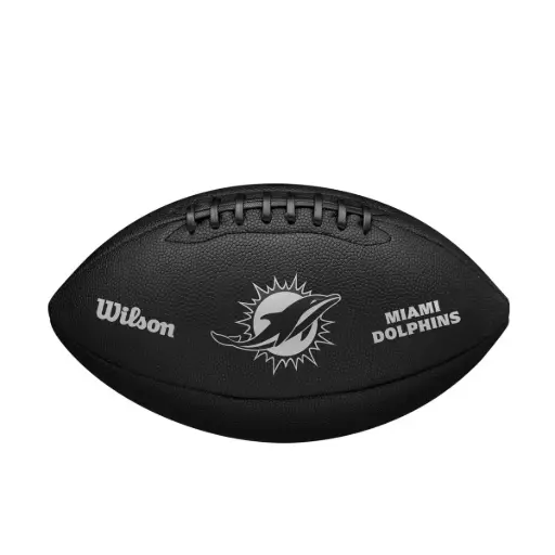 [DAC2471-1] Balón Fútbol Americano Wilson Nfl Team Metallic Premiere Miami Dolphins Official Negro