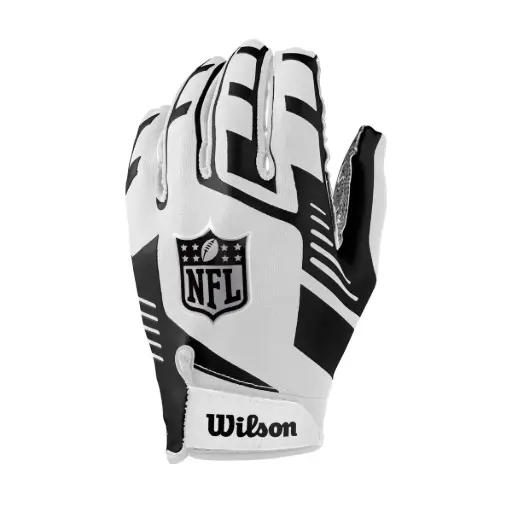 [DAC2483-1] Guantes Fútbol Americano Wilson Adulto NFL Stretch Fit Blanco/Negro
