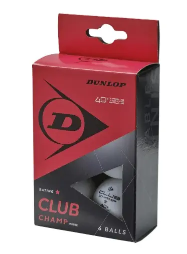 [DAA0173-BL] Pelotas Tenis Mesa Dunlop Club Champ Blíster 6 Blanco