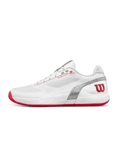 Zapatillas Wilson Rush Pro 5 Hombre Blanco/Rojo