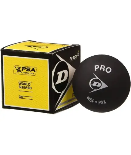[DAB0765] Bolas Squash Dunlop PRO (Doble punto Amarillo) 1 bola