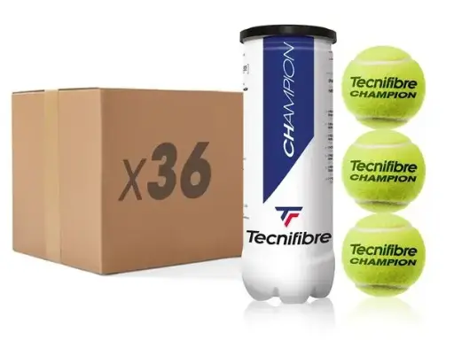 [DAB1136-36] Pelotas Tenis Tecnifibre CHAMPION B3 Caja 36 Botes de 3 pelotas