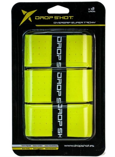 [DAB0738] Overgrips Pádel Drop Shot Perforados Super Tacky 3u Amarillo