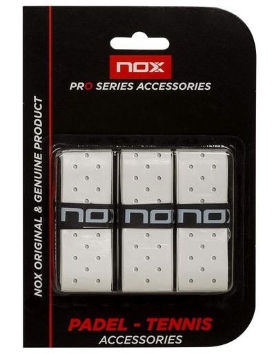 [DAB1133] Overgrips Pádel Nox Pro Perforados Blanco Blíster 3u