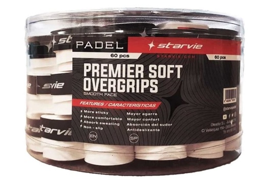 [DAB2247] Overgrips Pádel Starvie Premier Soft Tacky Touch 60u Blanco