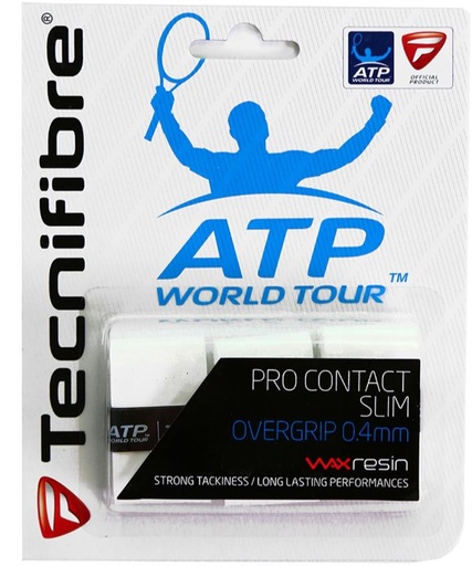 [D100SOG1011-BL-003-1] Overgrips Tecnifibre ATP PRO Contact SLIM Blanco x3