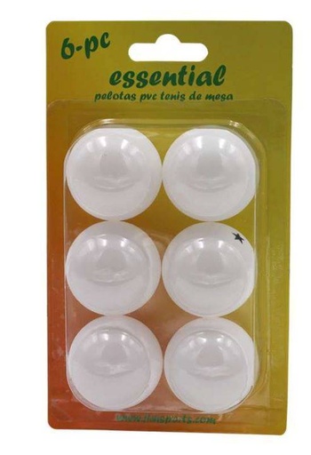 [DAC0388] Pelotas Ping Pong PVC Blíster 6 Pelotas Blancas